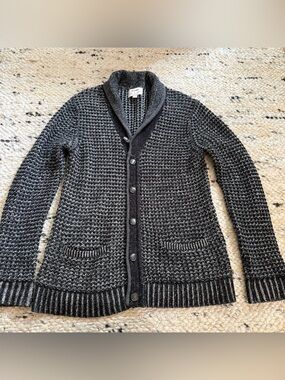 Rag & Bone Neiman Marcus Target Cardigan Sweater L Black Gray Wool Blend